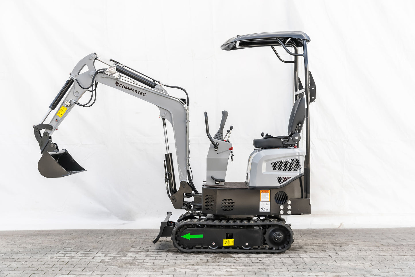 Bobmaster Pro diesel minigraver - 890 kg med drejearm, inkl. skovlsæt