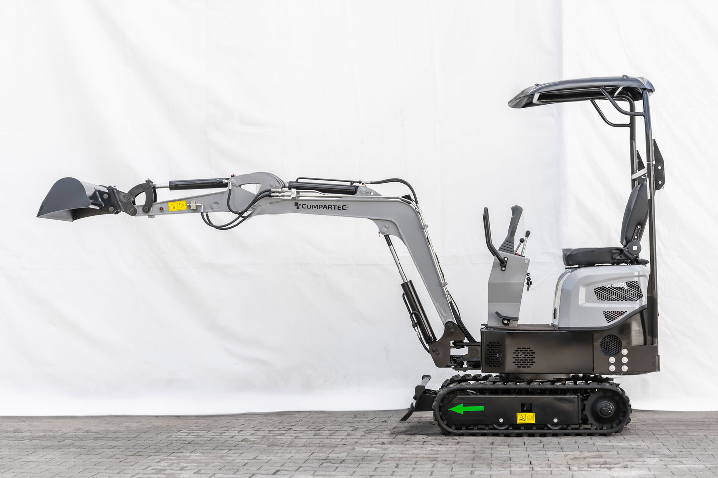 Bobmaster Pro diesel minigraver - 890 kg med drejearm, inkl. skovlsæt