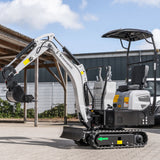 Bobmaster Plus diesel minigraver - 970 kg med drejearm og justerbar undervogn, inkl. skovlsæt