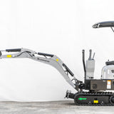 Bobmaster Plus diesel minigraver - 970 kg med drejearm og justerbar undervogn, inkl. skovlsæt