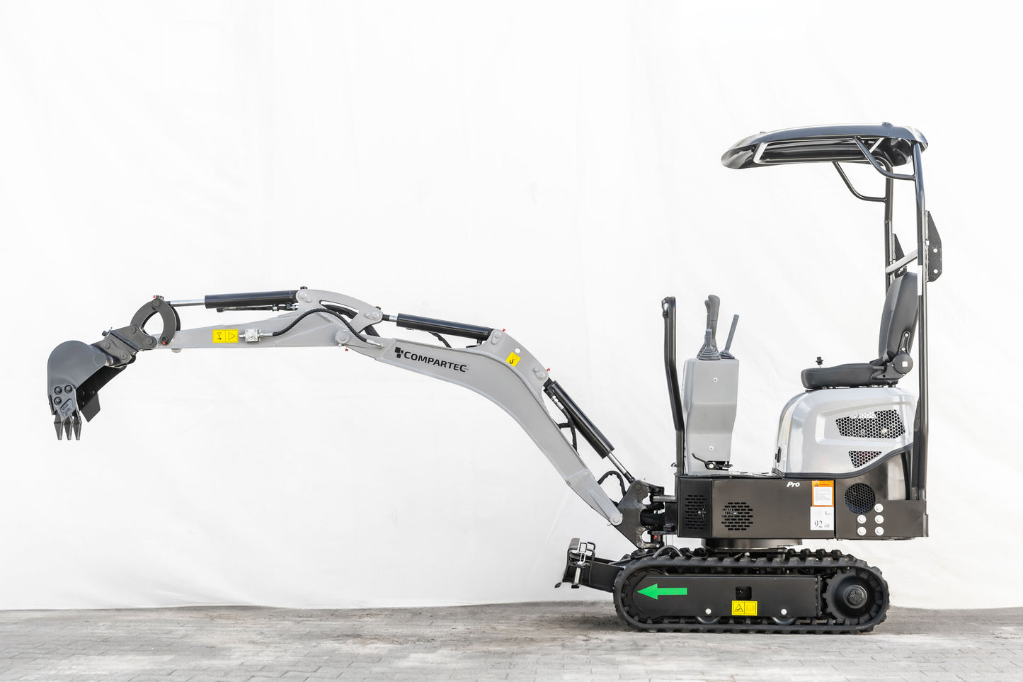 Bobmaster Plus diesel minigraver - 970 kg med drejearm og justerbar undervogn, inkl. skovlsæt