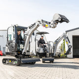 Bobmaster Plus diesel minigraver - 970 kg med drejearm og justerbar undervogn, inkl. skovlsæt