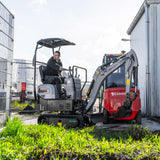 Bobmaster Plus diesel minigraver - 970 kg med drejearm og justerbar undervogn, inkl. skovlsæt