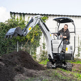 Bobmaster Plus diesel minigraver - 970 kg med drejearm og justerbar undervogn, inkl. skovlsæt