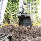 Bobmaster Plus diesel minigraver - 970 kg med drejearm og justerbar undervogn, inkl. skovlsæt