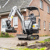 Bobmaster Plus diesel minigraver - 970 kg med drejearm og justerbar undervogn, inkl. skovlsæt