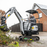 Bobmaster Plus diesel minigraver - 970 kg med drejearm og justerbar undervogn, inkl. skovlsæt