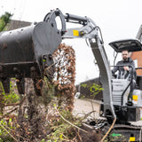 Bobmaster Plus diesel minigraver - 970 kg med drejearm og justerbar undervogn, inkl. skovlsæt