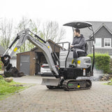 Bobmaster Plus diesel minigraver - 970 kg med drejearm og justerbar undervogn, inkl. skovlsæt