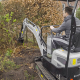 Bobmaster Plus diesel minigraver - 970 kg med drejearm og justerbar undervogn, inkl. skovlsæt