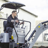 Bobmaster Plus diesel minigraver - 970 kg med drejearm og justerbar undervogn, inkl. skovlsæt