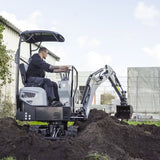 Bobmaster Plus diesel minigraver - 970 kg med drejearm og justerbar undervogn, inkl. skovlsæt