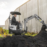 Bobmaster Pro diesel minigraver - 890 kg med drejearm, inkl. skovlsæt