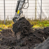 Bobmaster Pro diesel minigraver - 890 kg med drejearm, inkl. skovlsæt