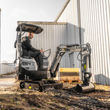 Bobmaster Pro diesel minigraver - 890 kg med drejearm, inkl. skovlsæt