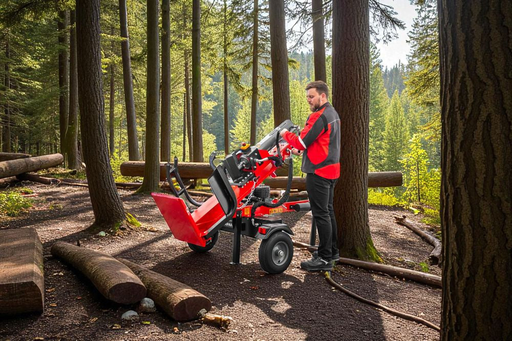 WoodMaster CWM35B – 35 ton benzin brændekløver (lodret)