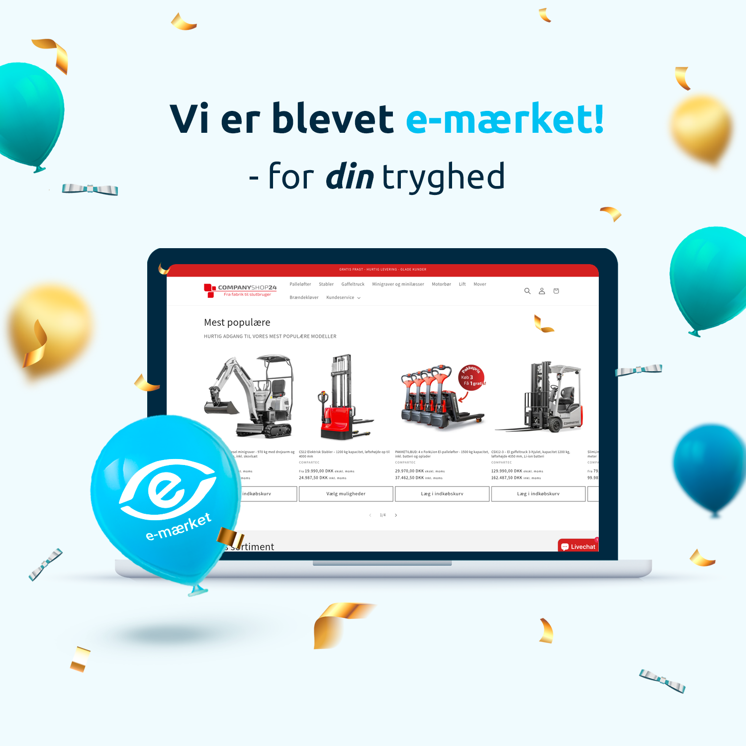 Vi er blevet E-Mærket!