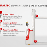 CS12-30F Elektrisk stabler med friløft - 1200 kg, 3000 mm