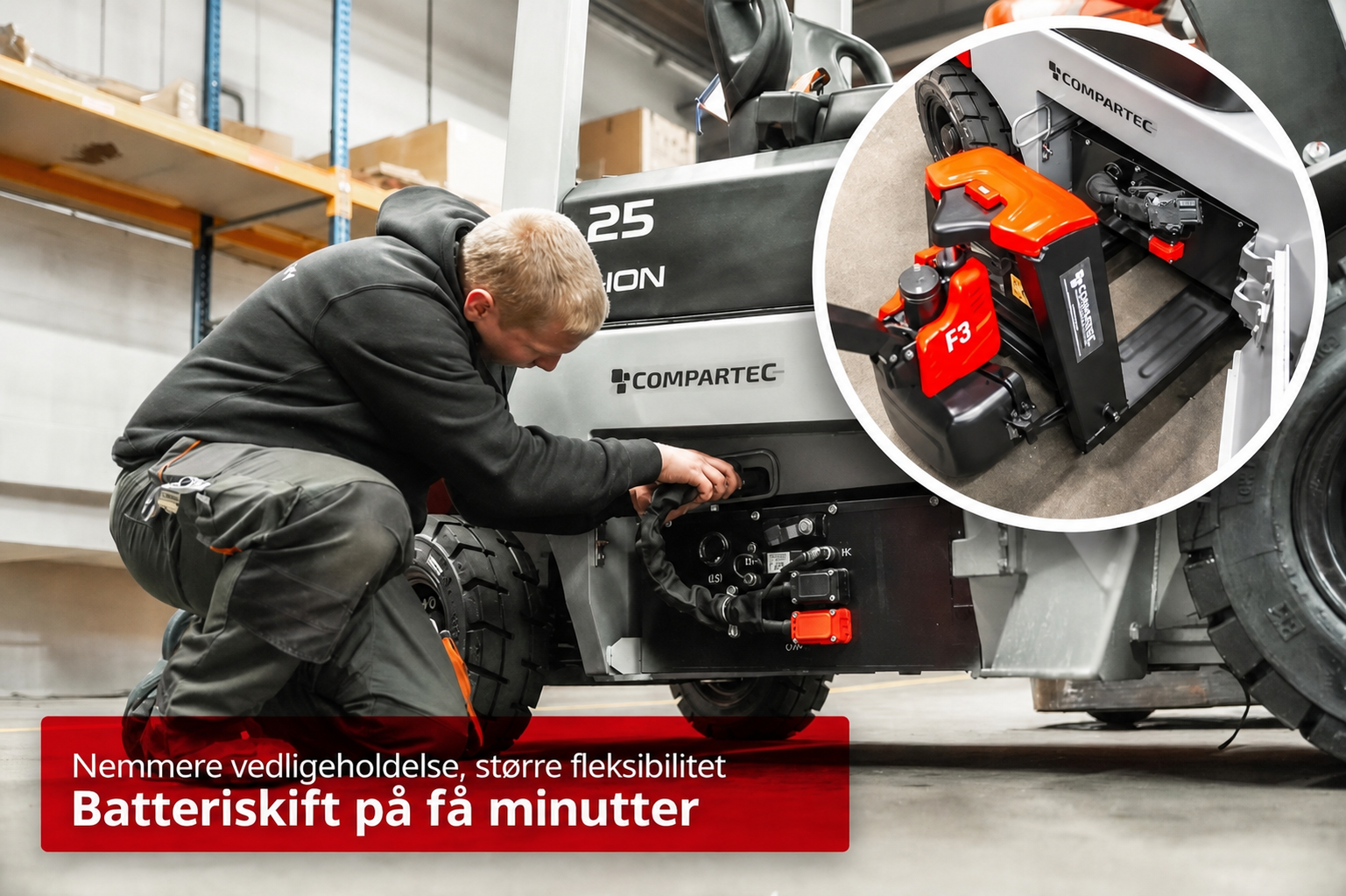 CSX25 og CSX30 batteriskift på få minutter
