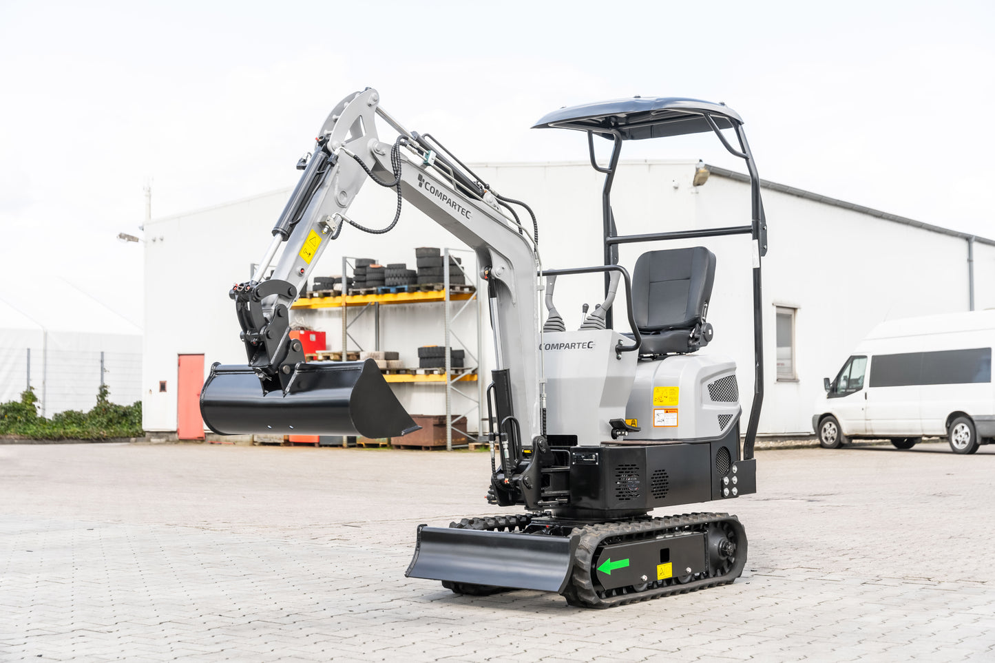 Bobmaster Pro diesel minigraver - 890 kg med drejearm, inkl. skovlsæt