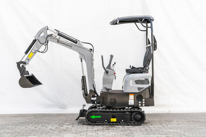 Bobmaster Pro diesel minigraver - 890 kg med drejearm, inkl. skovlsæt