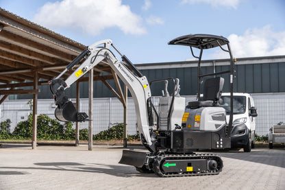 Bobmaster Plus diesel minigraver - 970 kg med drejearm og justerbar undervogn, inkl. skovlsæt
