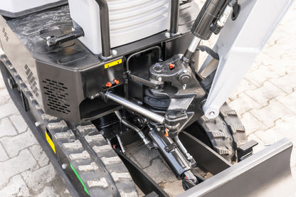 Bobmaster Plus diesel minigraver - 970 kg med drejearm og justerbar undervogn, inkl. skovlsæt