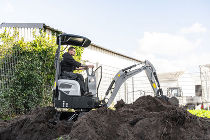 Bobmaster Plus diesel minigraver - 970 kg med drejearm og justerbar undervogn, inkl. skovlsæt