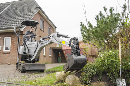 Bobmaster Plus diesel minigraver - 970 kg med drejearm og justerbar undervogn, inkl. skovlsæt