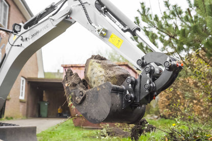 Bobmaster Plus diesel minigraver - 970 kg med drejearm og justerbar undervogn, inkl. skovlsæt