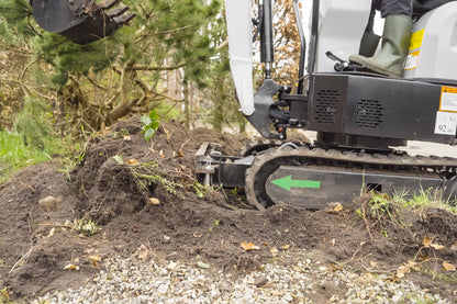 Bobmaster Plus diesel minigraver - 970 kg med drejearm og justerbar undervogn, inkl. skovlsæt