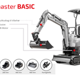 Bobmaster Basic diesel minigraver - 850 kg, inkl. skovlsæt