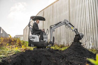 Bobmaster Pro diesel minigraver - 890 kg med drejearm, inkl. skovlsæt