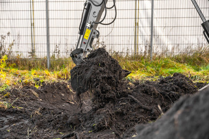 Bobmaster Pro diesel minigraver - 890 kg med drejearm, inkl. skovlsæt