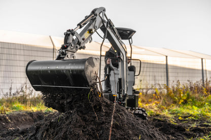 Bobmaster Pro diesel minigraver - 890 kg med drejearm, inkl. skovlsæt