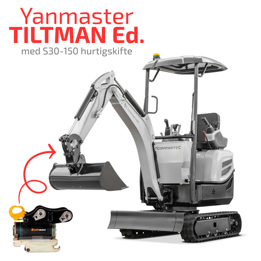 Bobmaster Yanmaster TILTMAN Edition S30-150 - 3-cylindret diesel Yanmar minigraver, 1200 kg, inkl. skovlsæt