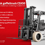 CSX50 elektrisk gaffeltruck – dansk produktgrafik 02