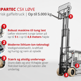 CSX50 elektrisk gaffeltruck – dansk produktgrafik 03