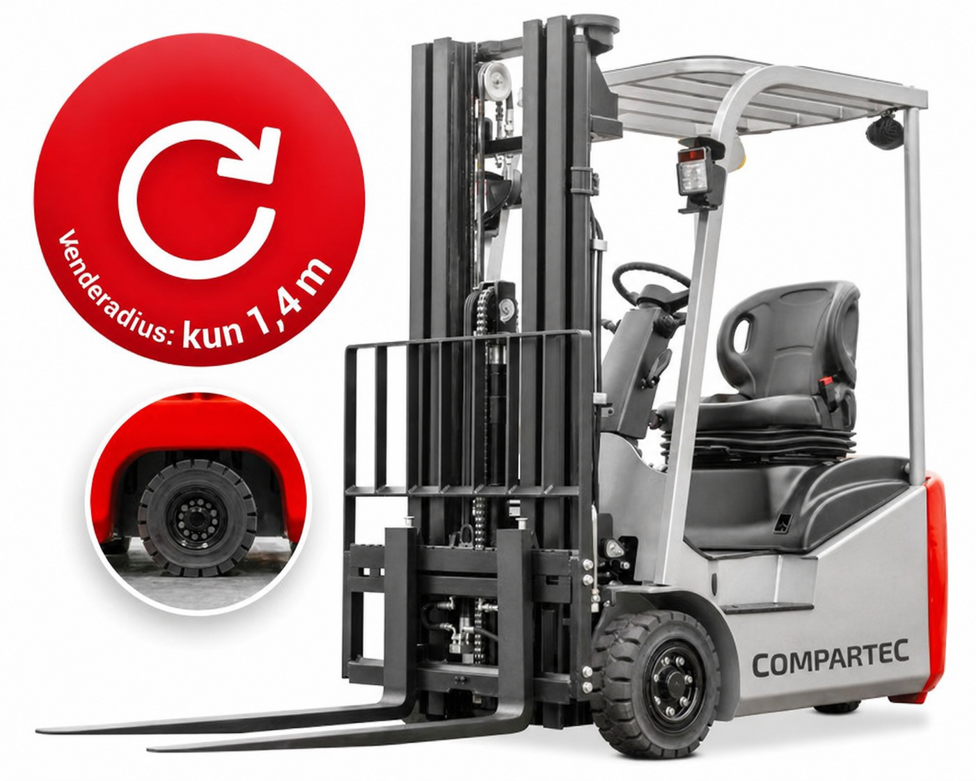 CSX10-3 elektrisk gaffeltruck – dansk produktgrafik 10