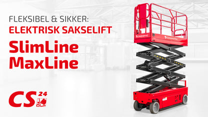 SlimLine Elektrisk Sakselift / Saxlift - arbejdshøjde op til 15,9 meter